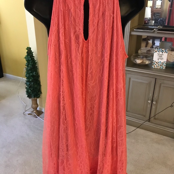 Peach lace dress by Adrianna Papell - Picture 4 of 5